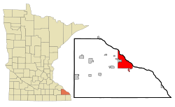 Winona County Minnesota Incorporated and Unincorporated areas Winona Highlighted